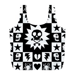 Gothic Punk Skull Full Print Recycle Bag (L) from ArtsNow.com Front