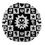 Gothic Punk Skull Large 18  Premium Flano Round Cushion 