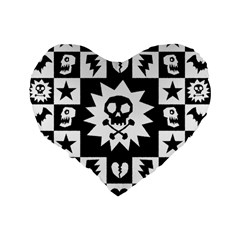 Gothic Punk Skull Standard 16  Premium Flano Heart Shape Cushion  from ArtsNow.com Back