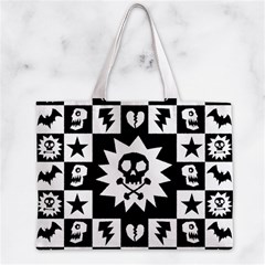 Gothic Punk Skull Zipper Mini Tote Bag from ArtsNow.com Front