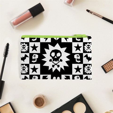 Gothic Punk Skull Cosmetic Bag (XS) from ArtsNow.com Back