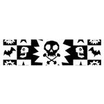 Gothic Punk Skull Satin Scarf (Oblong)