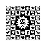 Gothic Punk Skull Small Satin Scarf (Square)