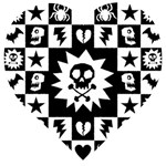 Gothic Punk Skull Wooden Puzzle Heart