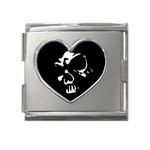 Gothic Skull Mega Link Heart Italian Charm (18mm)