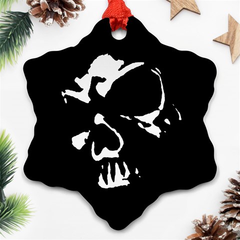 Gothic Skull Snowflake Ornament (Two Sides) from ArtsNow.com Front