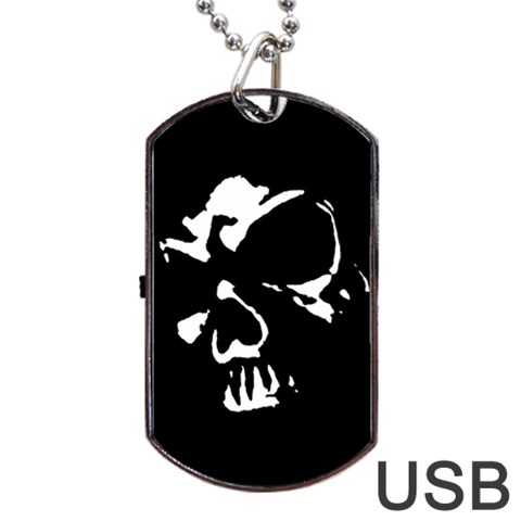 Gothic Skull Dog Tag USB Flash (One Side) from ArtsNow.com Front