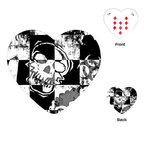 Grunge Skull Playing Cards Single Design (Heart) from ArtsNow.com Front