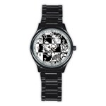 Grunge Skull Stainless Steel Round Watch