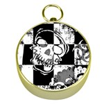 Grunge Skull Gold Compass