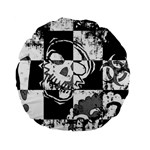 Grunge Skull Standard 15  Premium Flano Round Cushion 