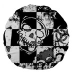 Grunge Skull Large 18  Premium Flano Round Cushion 