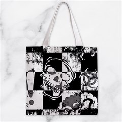 Grunge Skull Zipper Grocery Tote Bag from ArtsNow.com Back