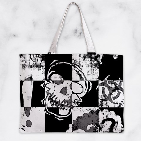 Grunge Skull Zipper Mini Tote Bag from ArtsNow.com Front