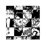 Grunge Skull Small Satin Scarf (Square)