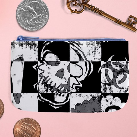 Grunge Skull Large Coin Purse from ArtsNow.com Front