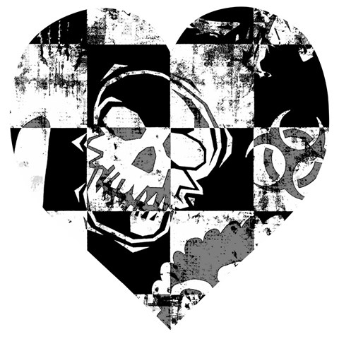 Grunge Skull Wooden Puzzle Heart from ArtsNow.com Front