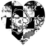 Grunge Skull Wooden Puzzle Heart