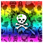 Kawaii Rainbow Skull Wooden Puzzle Square