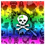 Kawaii Rainbow Skull Wooden Puzzle Square