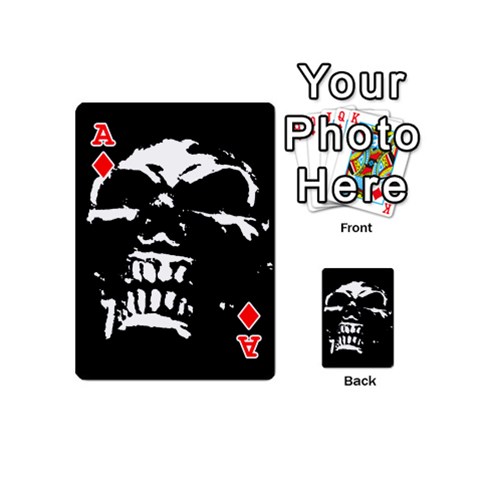 Ace Morbid Skull Playing Cards 54 Designs (Mini) from ArtsNow.com Front - DiamondA