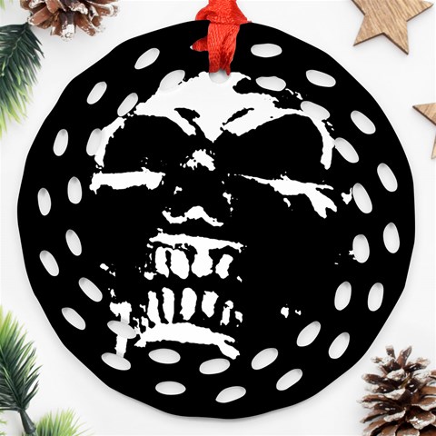 Morbid Skull Round Filigree Ornament (Two Sides) from ArtsNow.com Front