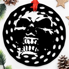 Morbid Skull Round Filigree Ornament (Two Sides) from ArtsNow.com Back