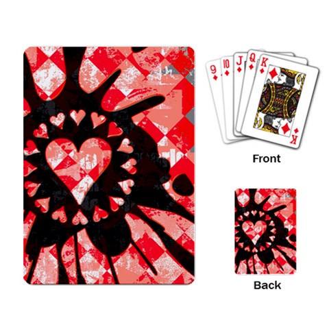 Love Heart Splatter Playing Cards Single Design (Rectangle) from ArtsNow.com Back