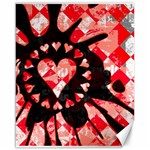 Love Heart Splatter Canvas 16  x 20 