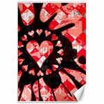 Love Heart Splatter Canvas 20  x 30 