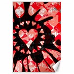 Love Heart Splatter Canvas 24  x 36 