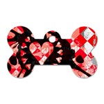 Love Heart Splatter Dog Tag Bone (One Side)