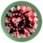 Love Heart Splatter Color Wall Clock