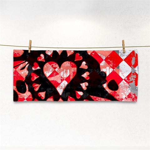 Love Heart Splatter Hand Towel from ArtsNow.com Front