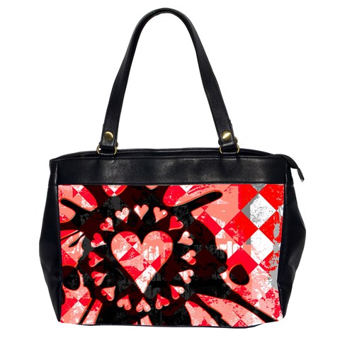 Love Heart Splatter Oversize Office Handbag (2 Sides) from ArtsNow.com Front