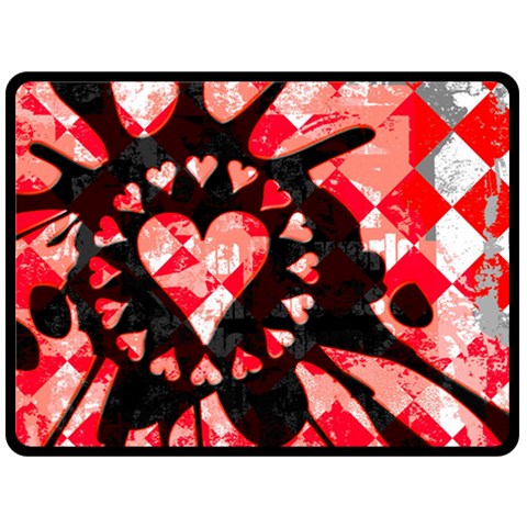 Love Heart Splatter Fleece Blanket (Large) from ArtsNow.com 80 x60  Blanket Front
