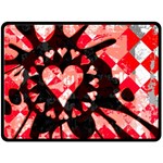 Love Heart Splatter Fleece Blanket (Large)