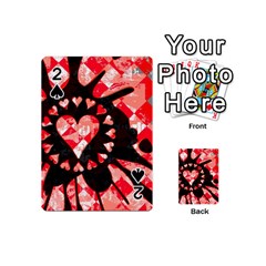 Love Heart Splatter Playing Cards 54 Designs (Mini) from ArtsNow.com Front - Spade2