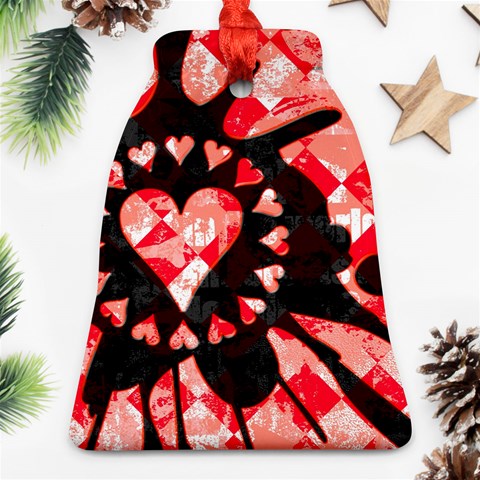 Love Heart Splatter Ornament (Bell) from ArtsNow.com Front
