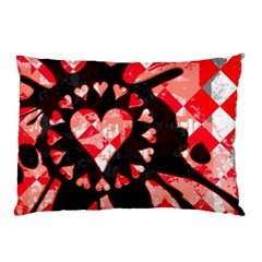 Love Heart Splatter Pillow Case (Two Sides) from ArtsNow.com Front