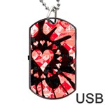 Love Heart Splatter Dog Tag USB Flash (One Side)