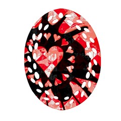 Love Heart Splatter Ornament (Oval Filigree) from ArtsNow.com Front