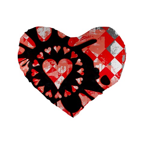 Love Heart Splatter Standard 16  Premium Heart Shape Cushion  from ArtsNow.com Front