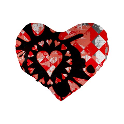 Love Heart Splatter Standard 16  Premium Heart Shape Cushion  from ArtsNow.com Back