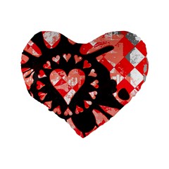 Love Heart Splatter Standard 16  Premium Heart Shape Cushion  from ArtsNow.com Back