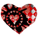 Love Heart Splatter Large 19  Premium Heart Shape Cushion