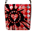 Love Heart Splatter Flap Closure Messenger Bag (L)