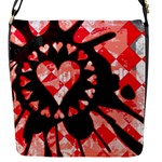 Love Heart Splatter Flap Closure Messenger Bag (S)