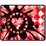 Love Heart Splatter Double Sided Fleece Blanket (Medium)