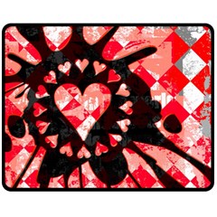 Love Heart Splatter Double Sided Fleece Blanket (Medium) from ArtsNow.com 58.8 x47.4  Blanket Back